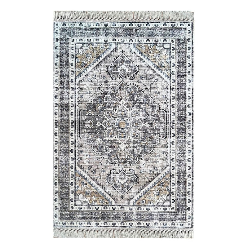 (B846) Clara Neutral Medallion Accent Rug, 3x5 | At Home