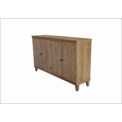 59" Brown Accent Cabinet with 4 Doors, Natural Wood Buffet Cabinet, Media Cabinet, Console Cabinet, Cabinet for Entryway, Living Room, Bedroom, Dining | Wayfair North America