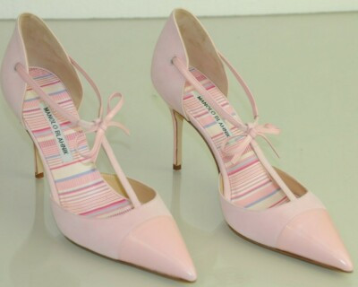 $865 New Manolo Blahnik Parigatama Pale Pink  Leather T Strap Pump BB Shoes 40.5  | eBay | eBay US