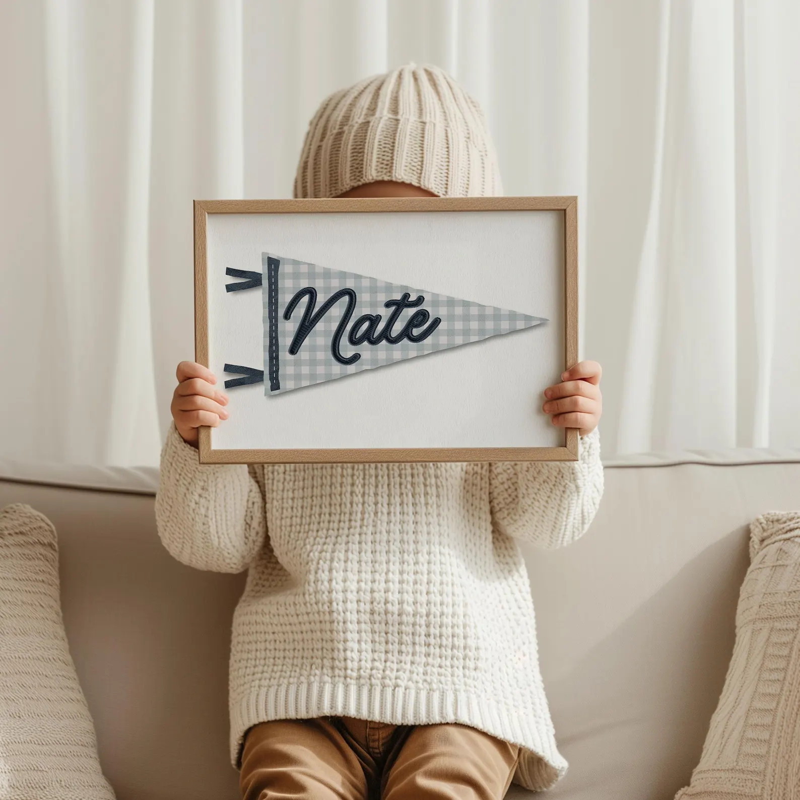 Custom Name Pennant Flag Personalized Pennant Banner Baby Shower Birthday Gift Boho Boys Room Dec... | Etsy (US)