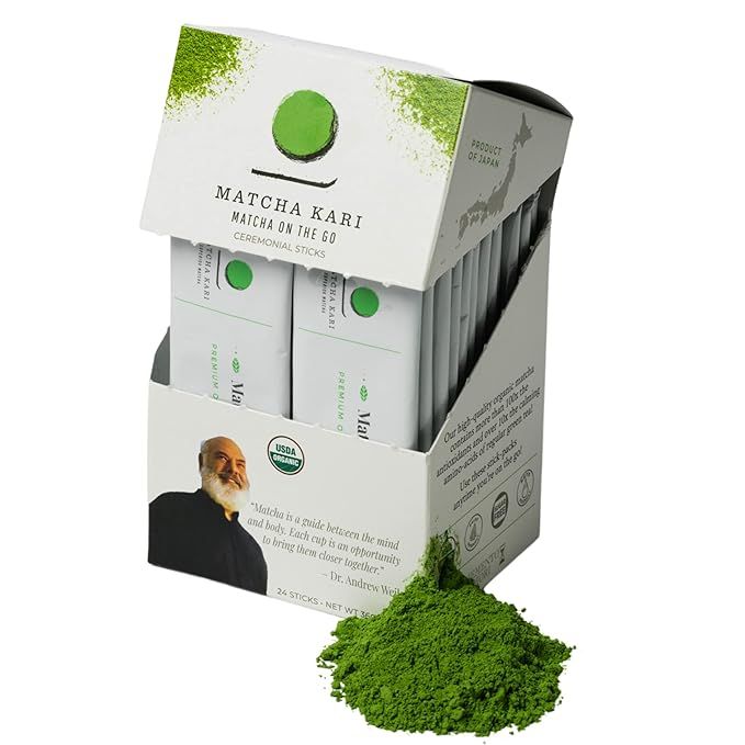 Matcha Green Tea Powder Single Serving Sticks, Dr. Weil's Ceremonial Organic Matcha Powder Single... | Amazon (US)