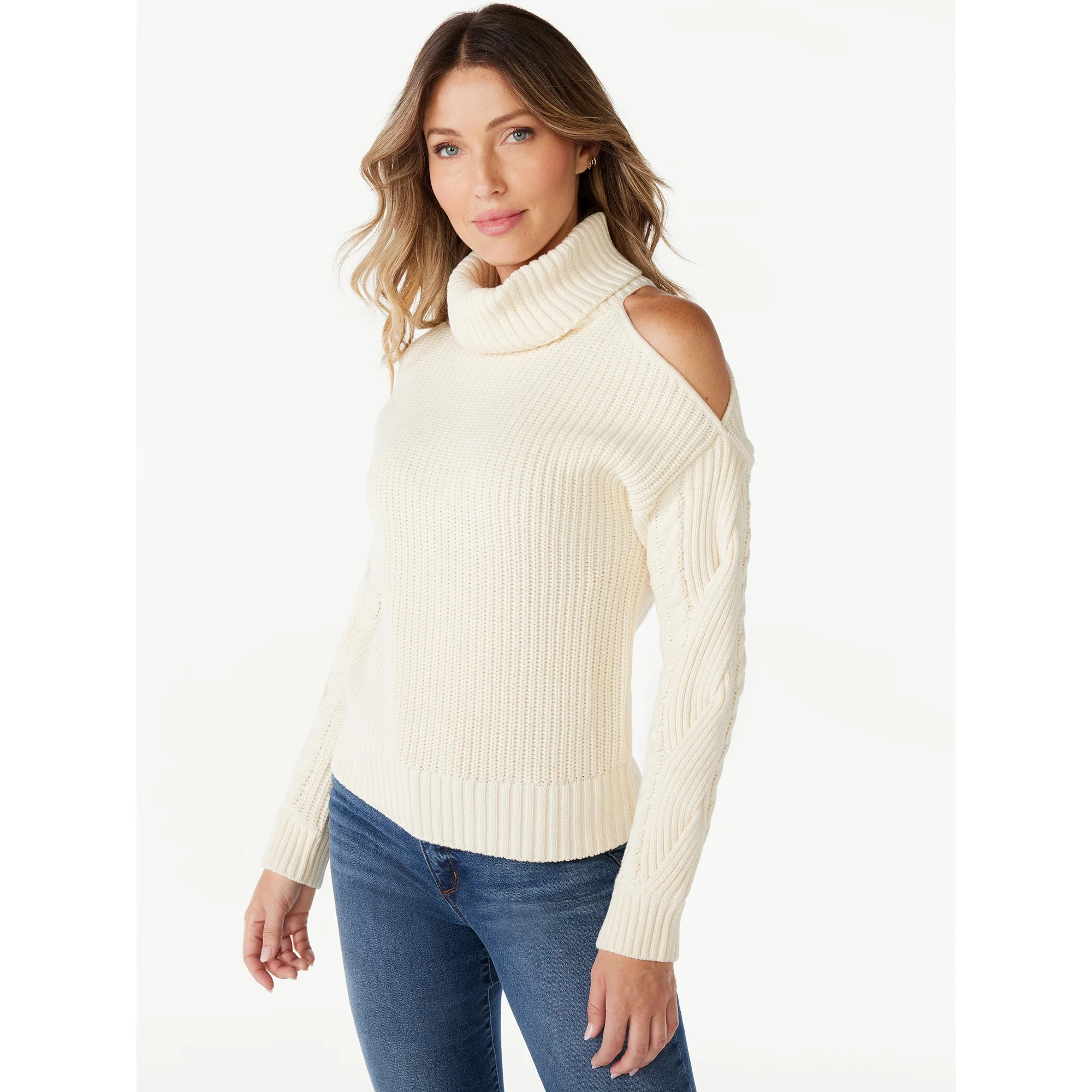Sofia Jeans Women’s One Cold Shoulder Sweater, Sizes XS-2XL | Walmart (US)