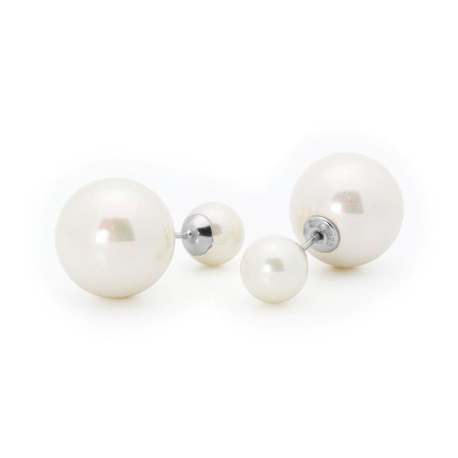 Fronay LIAPERS Double Sided Faux Pearl Tribal Earrings - 925 Sterling Silver - Walmart.com | Walmart (US)