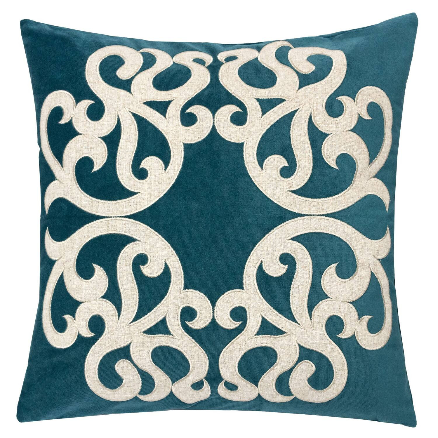 LuXeo - Square Velvet Pillow Cover & Insert - CERULEAN | Best Buy U.S.