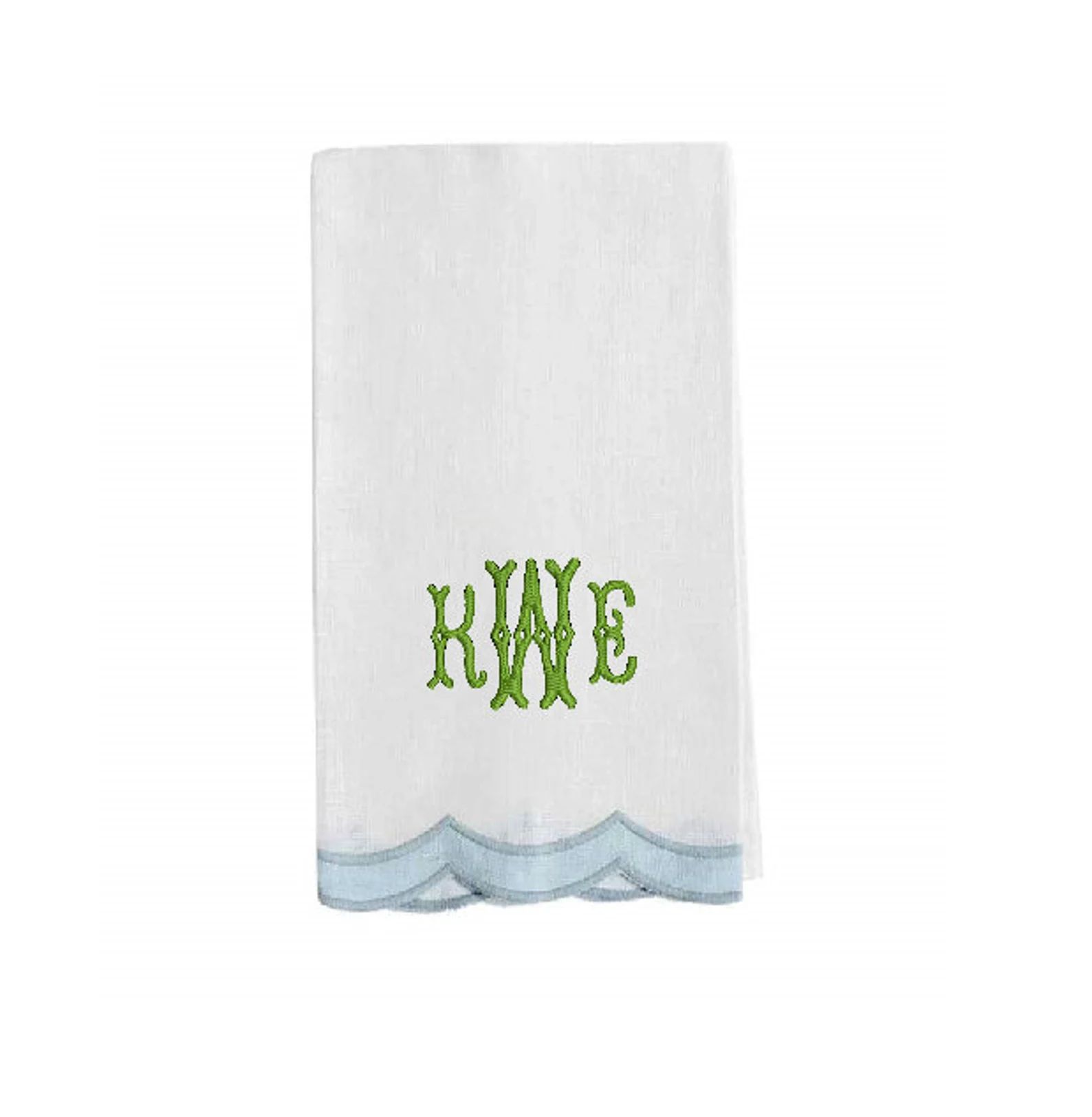 Scallop Monogram Hand Towel  Tea Towel  Guest Towel  | Etsy | Etsy (US)