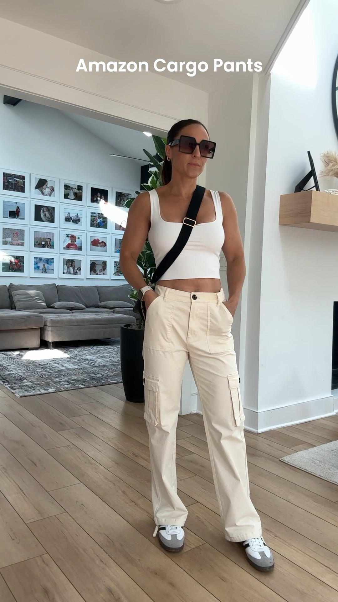 Amazon cargo pants - I’m in a size small. Also wearing a size small in the cropped tank top 

#LTKOver40 #LTKStyleTip #LTKFindsUnder50