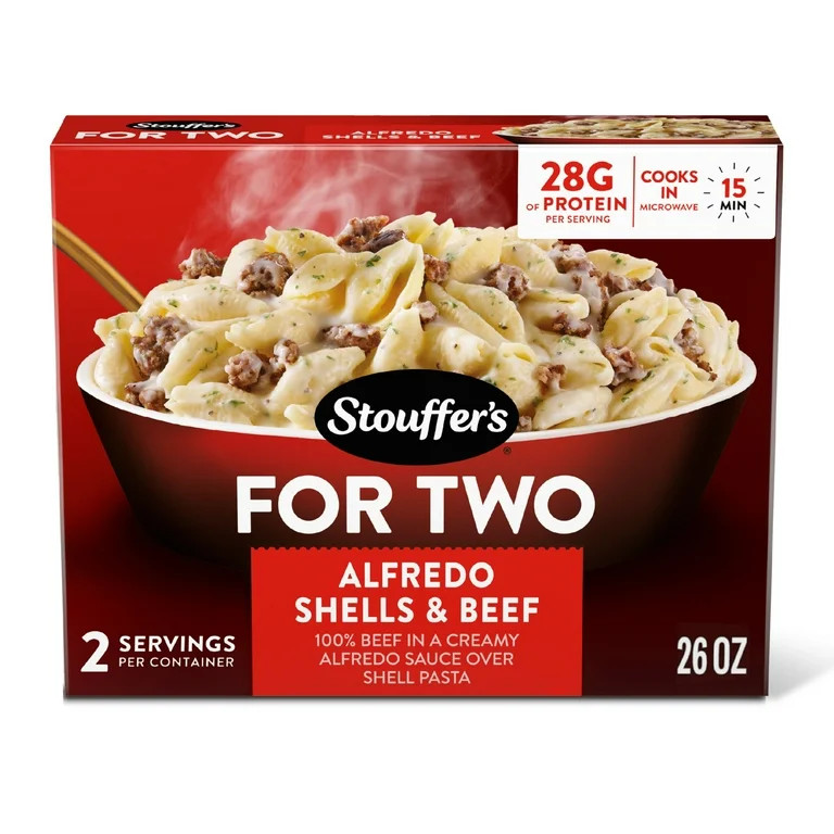 Stouffer’s For Two Alfredo Shells & Beef, Dinner For Two, Frozen Pasta Meals 1.625 lb. | Walmart (US)