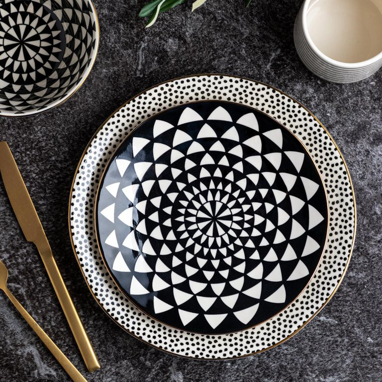 Thyme & Table Dinner Medallion, Black and White - Walmart.com | Walmart (US)