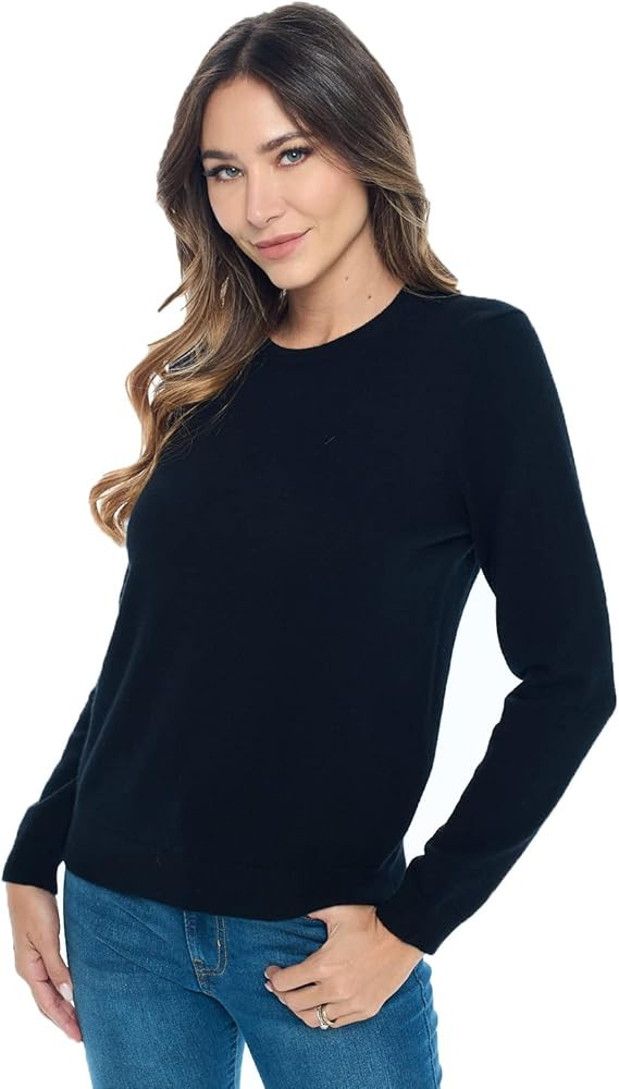 Mariyaab Women's 100% Cashmere Soft Long Sleeve Crew Neck Round Neck Sweater | Amazon (US)