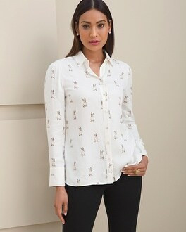 Boston Terrier Sandwashed Satin Shirt | Chico's