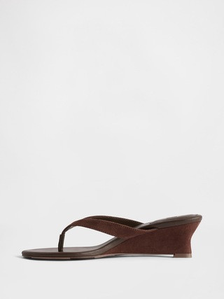 Vegan Leather Wedge Thong Sandals | Gap (US)