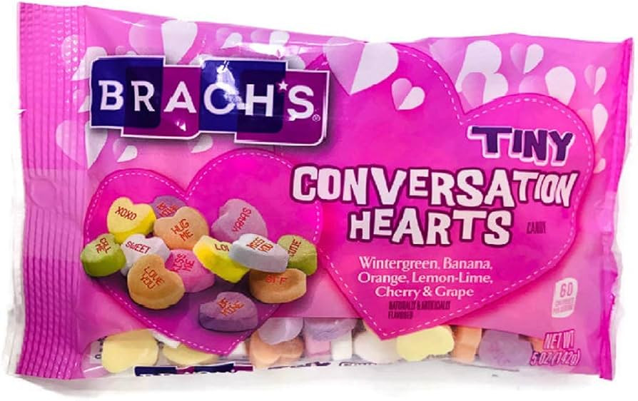 Brach's (1 bag) Valentine's Day Tiny Conversation Hearts Candy - Wintergreen, Banannas, Orange, L... | Amazon (US)