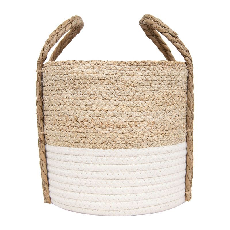 Natural Woven White Seagrass & Rope Basket - Foreside Home & Garden | Target