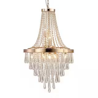 Jushua 10-Light Gold Plus Transparent Crystal Decoration, Chandelier Geometric Design, Chandelier... | The Home Depot