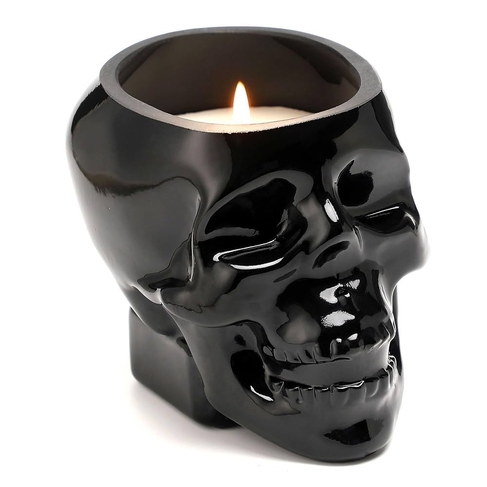 Halloween Candles, Black Skull Candle for Scary Halloween Decorations Indoor, Black Gothic Candle... | Amazon (US)