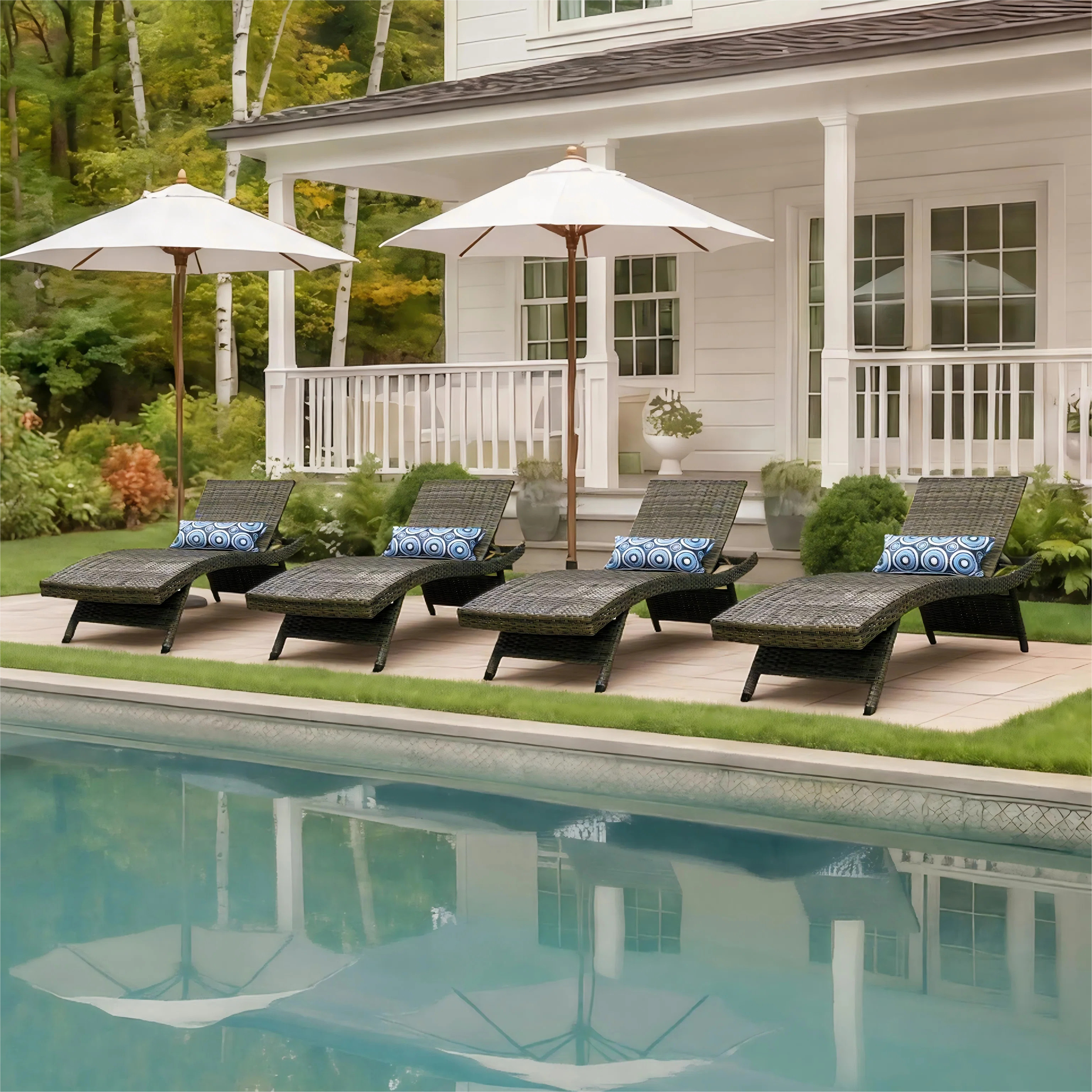 Ozellar Outdoor Chaise Lounge - Set Of 4 | Wayfair North America