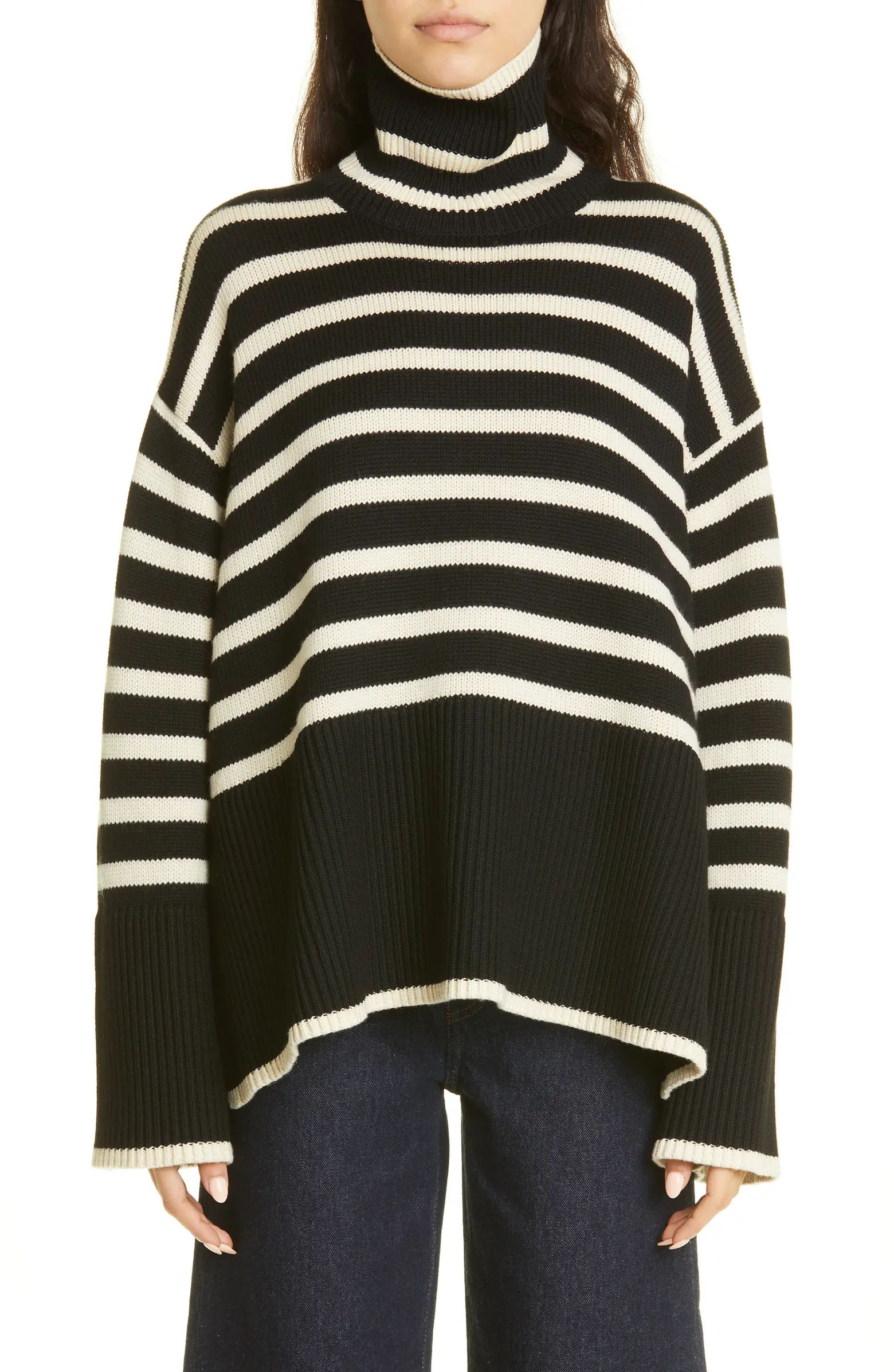 Stripe Wool Blend Turtleneck Sweater | Nordstrom