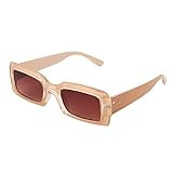 French Connection Women's Hermione Rectangle Sunglasses, Nude, 52 mm | Amazon (US)