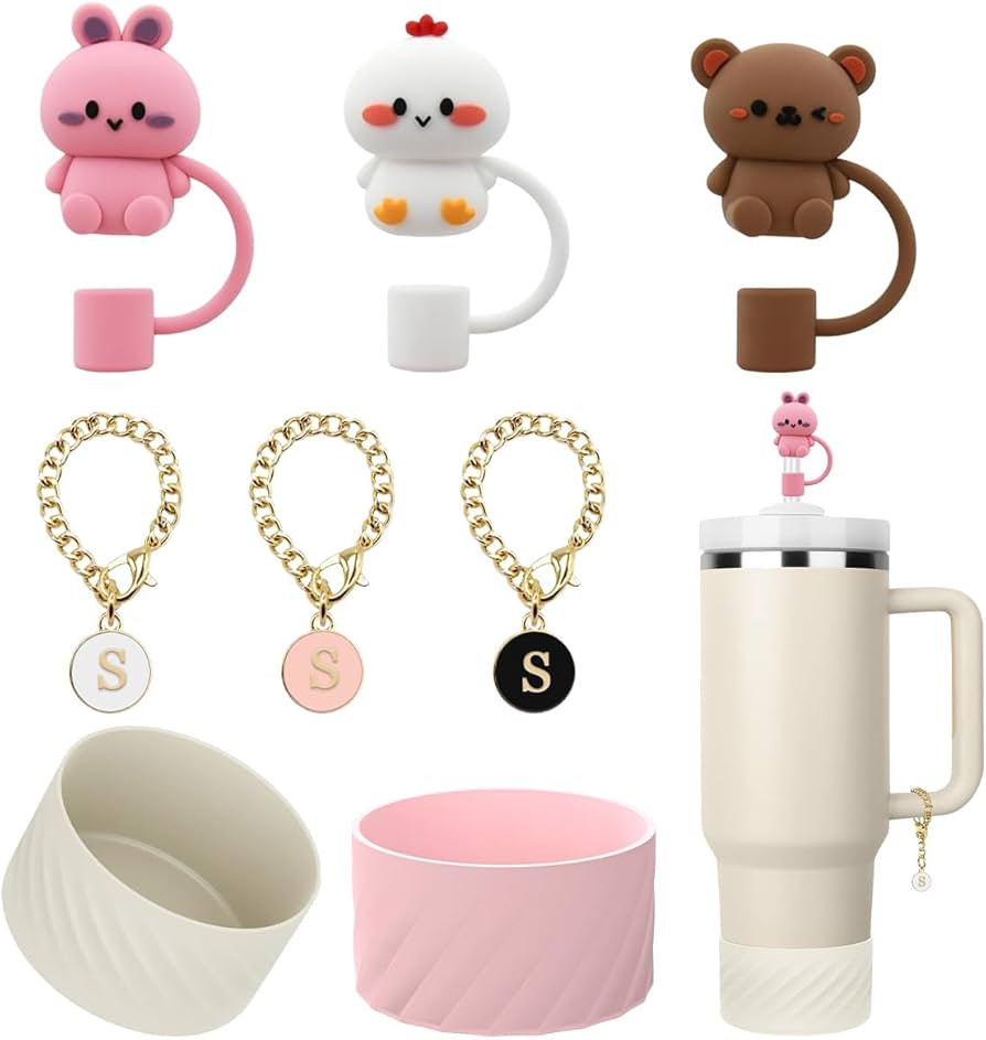 8PCS Straw Cover Cap Accessories Set for Stanley Cup, 10mm 0.4in Dust-Proof Reusable Straw Tips L... | Amazon (US)