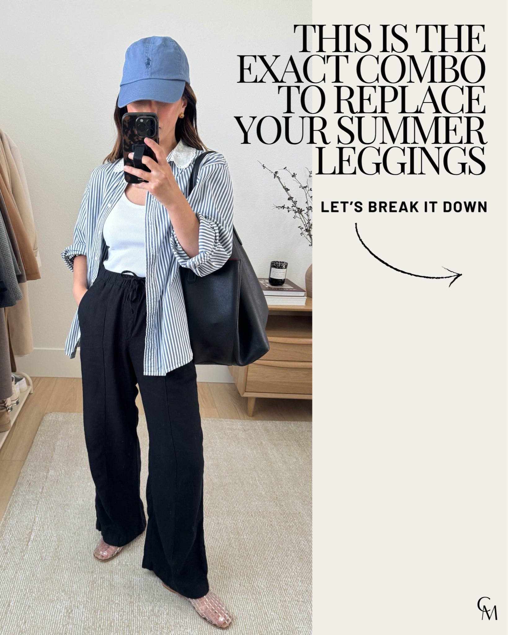This is the exact outfit formula I reach for when I want something more elevated than leggings in the summer. Lightweight layers, comfortable pieces, and simple color coordination always work.

Gap x Doen shirt xs - old, linked similar
Madewell tank small 
Gap Factory linen blend pants petite xs 
Amazon Jelly flats 5.5 
Mansur Gavriel tote 
Polo Ralph Lauren hat 
J.Crew earrings - old, linked similar
Dorsey James Necklace 15"

#LTKmomlife #LTKPetite