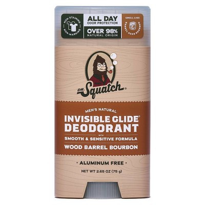 DR. SQUATCH Men's Invisible Glide Deodorant - Natural Wood Barrel Bourbon - 2.65oz | Target
