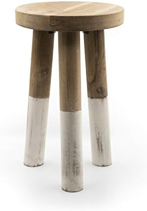 Amazon.com: The Little Tree Company Decorative Three Leg Wood Stool Plant Stand Dipped in White: ... | Amazon (US)