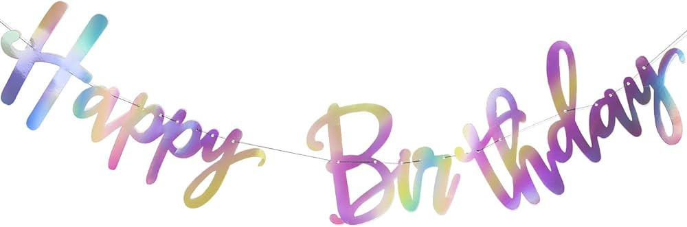 Tatuo Shiny Happy Birthday Banner, Silver, 16cm, 3.6m | Amazon (US)