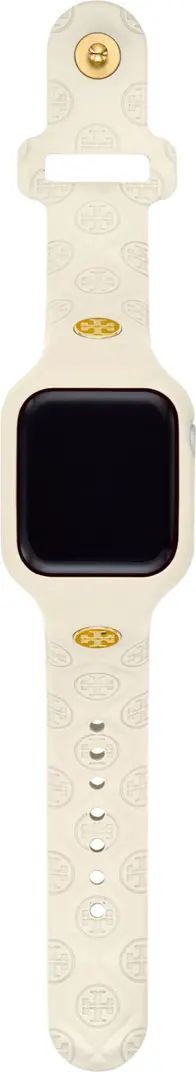 The T Monogram Silicone 20mm Apple Watch® Watchband | Nordstrom