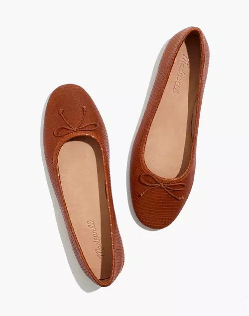 The Adelle Ballet Flat in Lizard Embossed Leather | Madewell