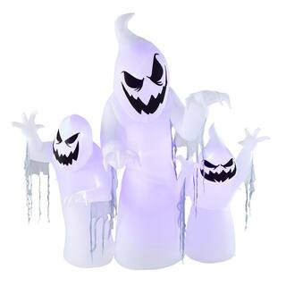 Home Accents Holiday 8 ft. Giant-Sized LED Ghost Trio 24GM53028 - The Home Depot | The Home Depot