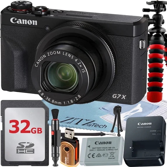 Canon PowerShot G7 X Mark III Digital Camera (Black) with 4.2x Optical Zoom Lens + 32GB Memory Ca... | Walmart (US)