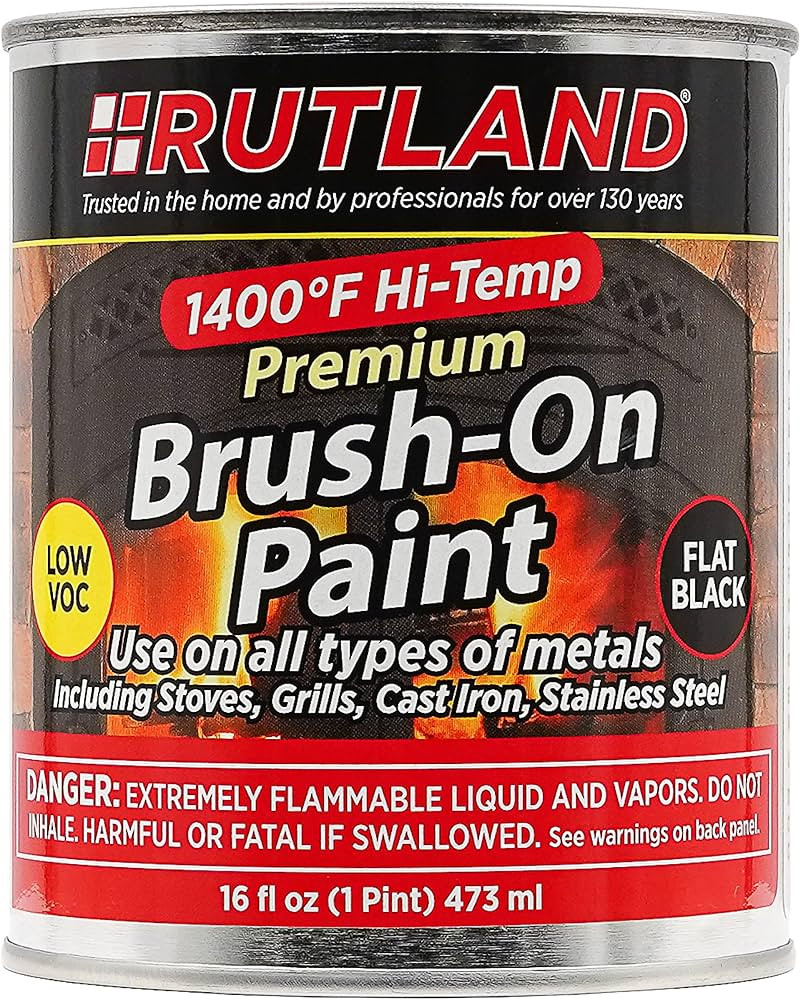 Rutland - 81V Premium 1400 Degree F Hi-Temp Brush-On Paint, 16 fl oz, Black | Amazon (US)