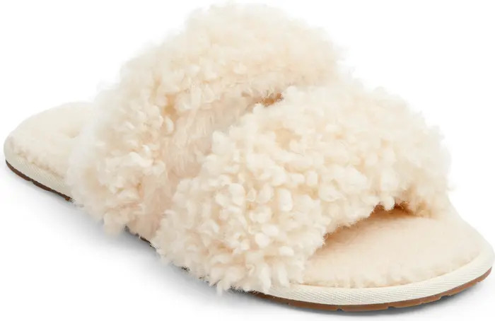 Maxi Curly Genuine Shearling Scuffetta Slipper (Women) | Nordstrom