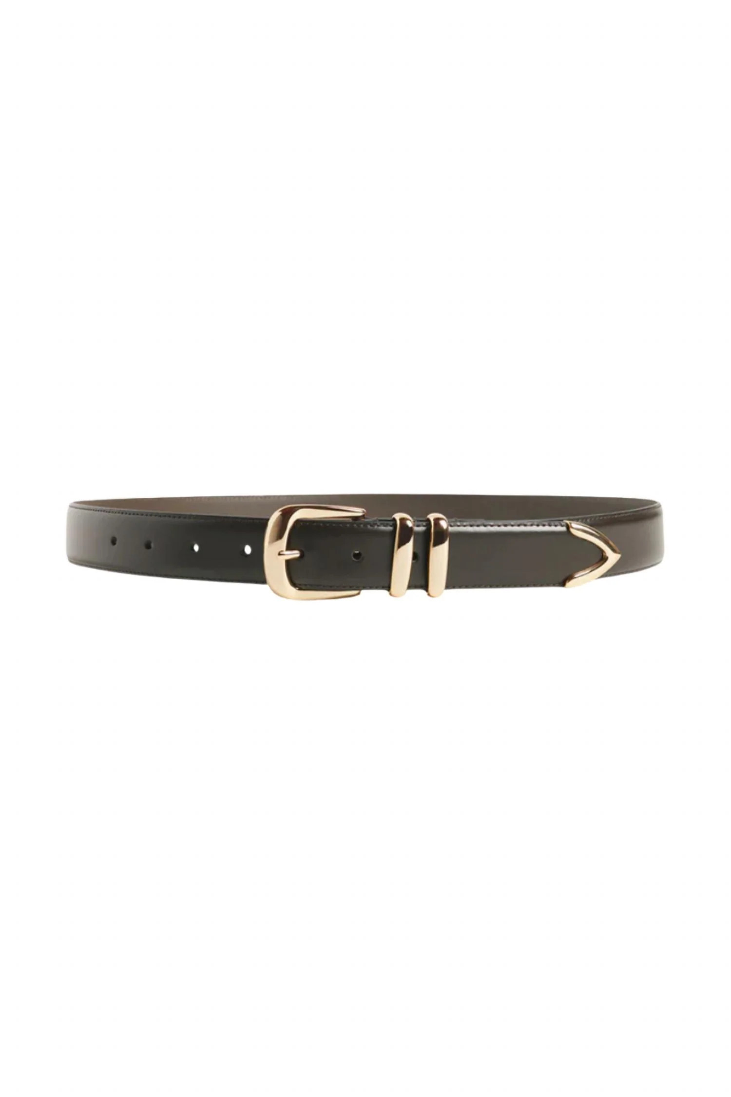 Women's Jordan Belt In Dark Brown Gold | Shop Simon