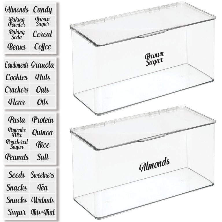 mDesign Plastic Stackable Kitchen Pantry Cabinet/Refrigerator Food Storage Container Box, Attache... | Walmart (US)