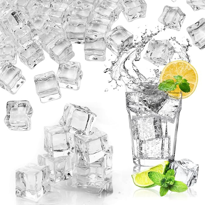 Fake Ice, Clear Fake Ice Cubes Acrylic, 17 mm 100 PCS Acrylic Decorative Ice Cubes for Photograph... | Amazon (US)