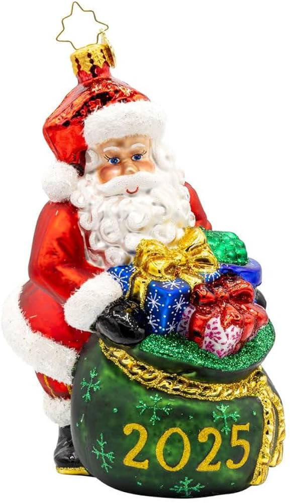 Christopher Radko Hand-Crafted European Glass Christmas Tree Decorative Ornament, 2025 Santa's Ye... | Amazon (US)