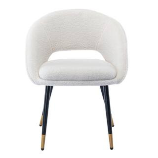ANBAZAR Modern Fur Dining Chairs, Modern Dining Room Chair Accent Chair with Metal Legs for Livin... | The Home Depot