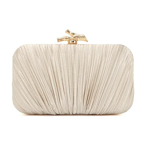 Freie Liebe Clutch Purses for Women Evening Bag Pleated Clutch Bag with Chain for Wedding Party | Amazon (US)