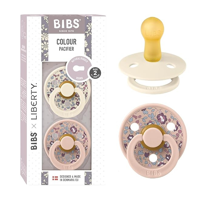 BIBS Liberty Pacifier | 2 Colour Natural Rubber Latex Soothers | BPA Free Dummy Pacifier | Round ... | Amazon (US)
