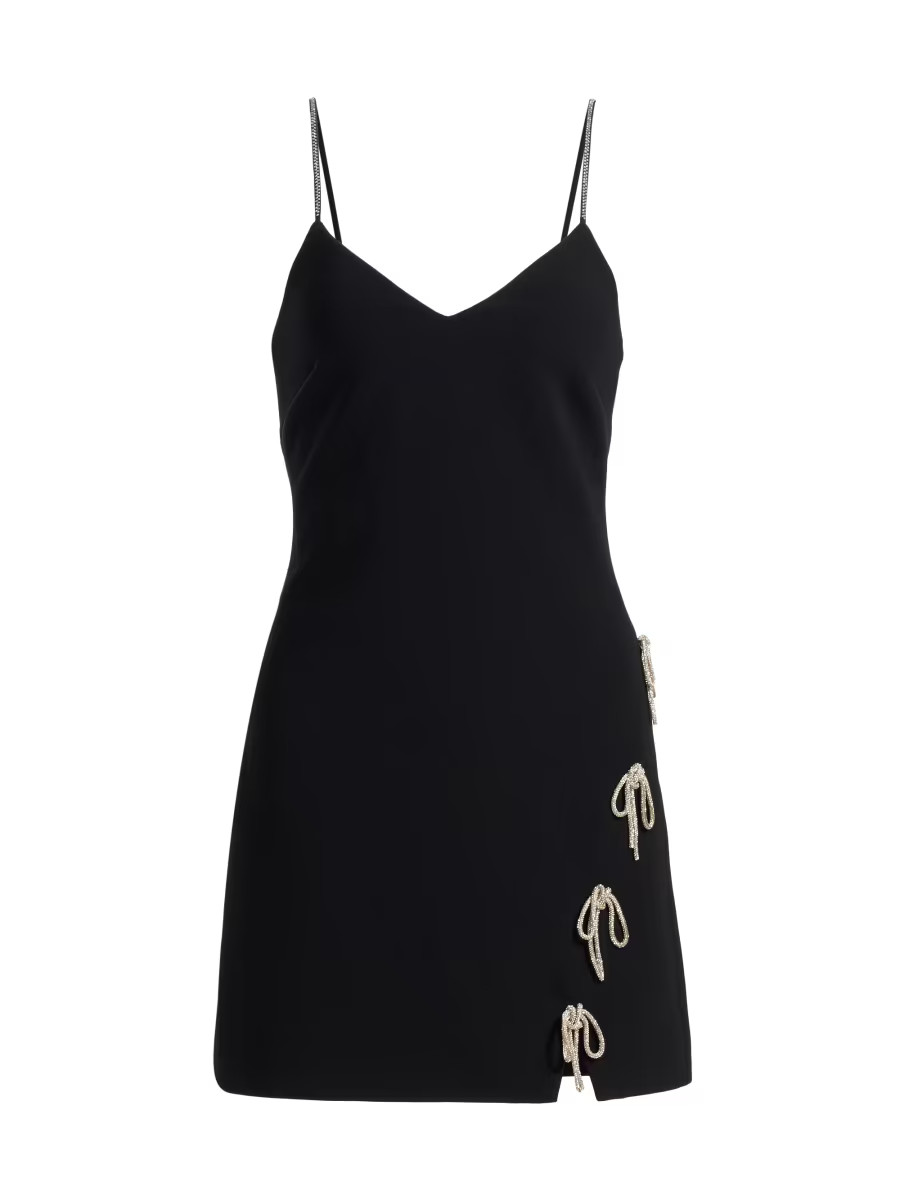 Rella Corded Rhinestone Bow Minidress | Saks Fifth Avenue