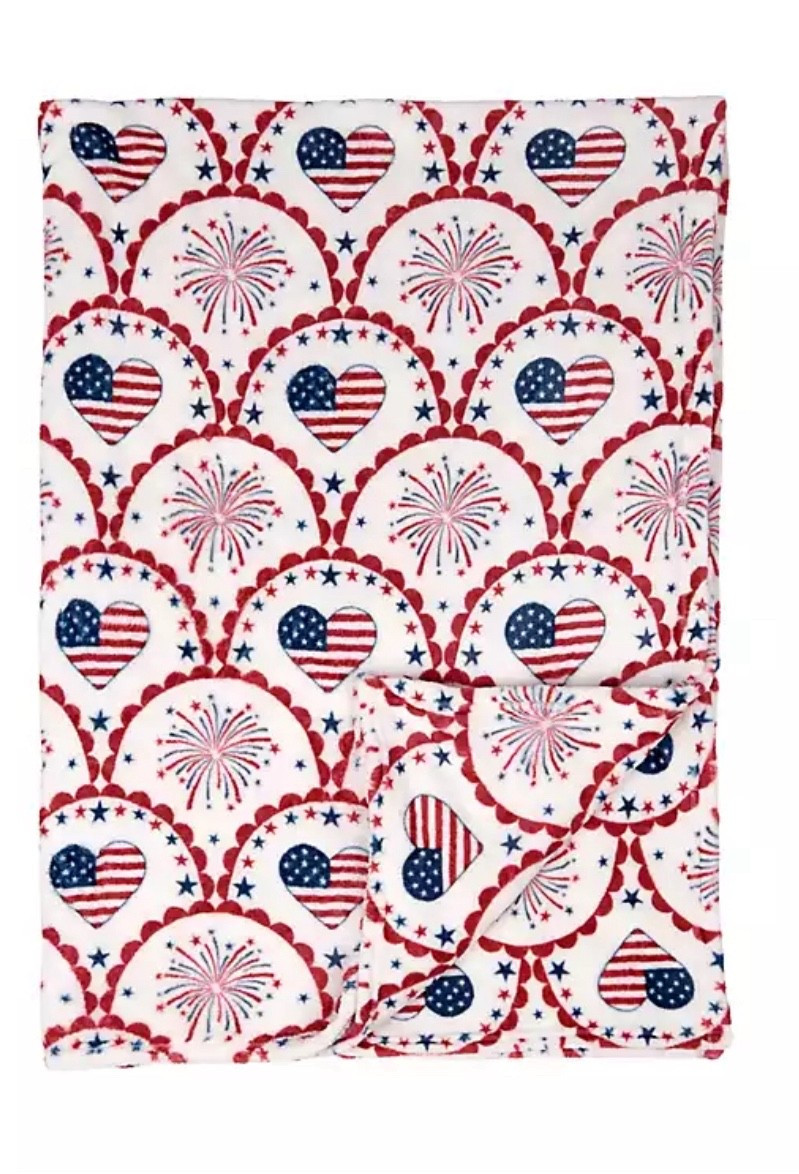 How cute is this patriotic hearts & fireworks throw blanket! So perfect and cute for 4th of July! ❤️🤍💙

#LTKSeasonal #LTKHome