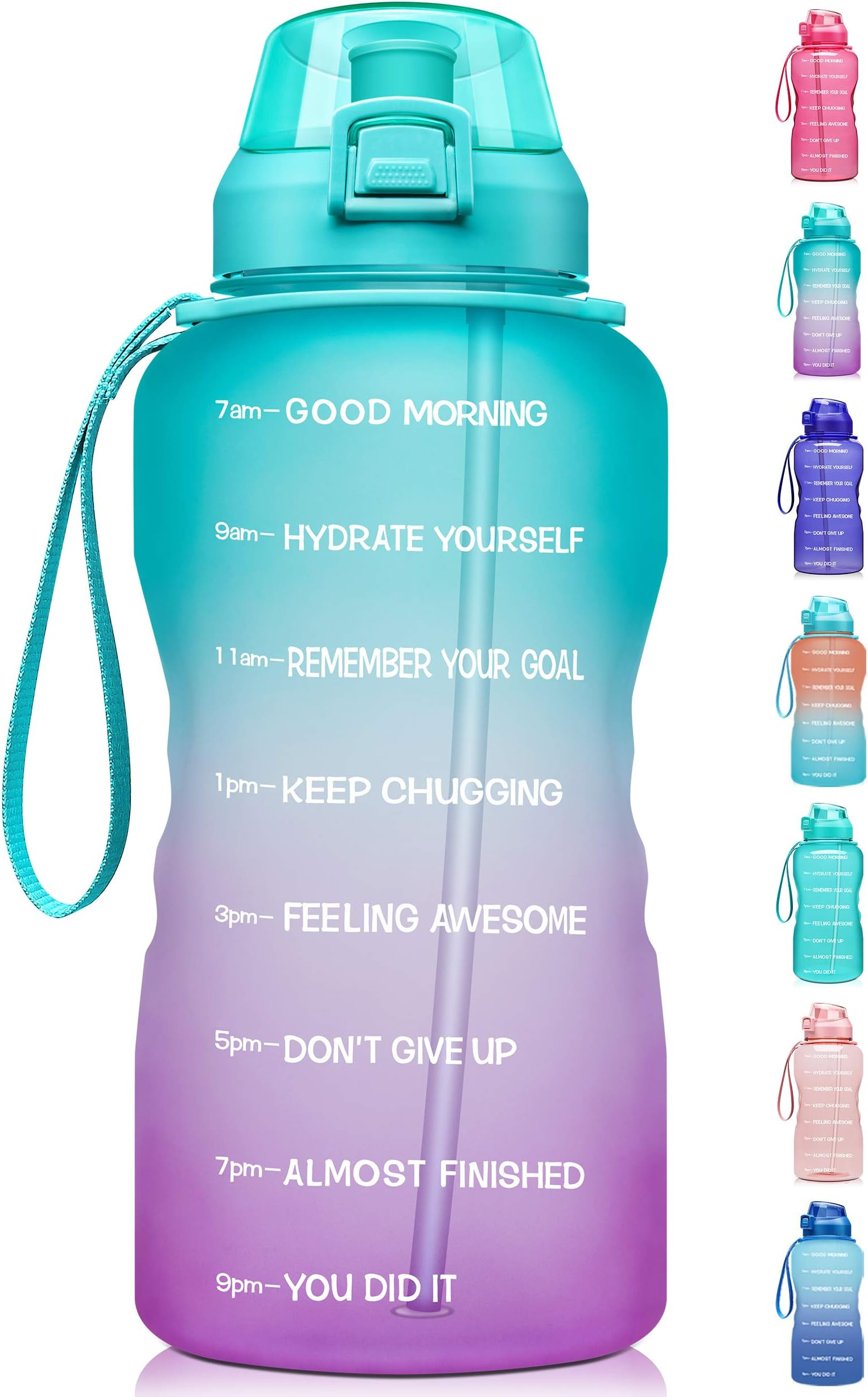 Fidus Large 1 Gallon/128oz Motivational Water Bottle with Time Marker & Straw,Leakproof Tritan BP... | Amazon (US)