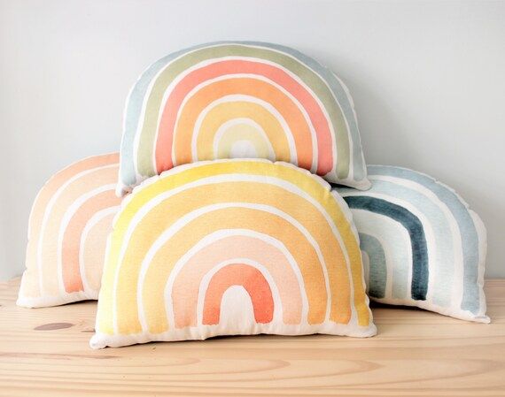 Rainbow pillow  nursery rainbow decor  children cushion  | Etsy | Etsy (US)