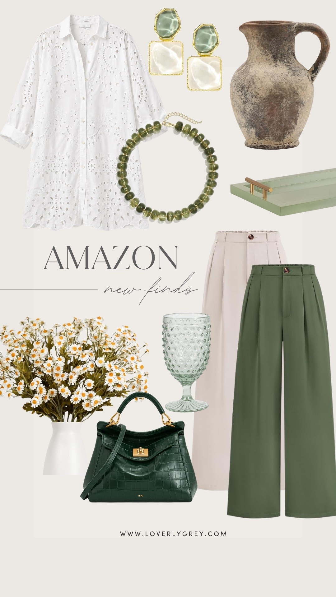 These Amazon finds combine rich green tones, classic neutrals, and elevated home decor for an expensive-looking update. Discover chic wide-leg pants, statement handbags, eyelet tops, and home accessories perfect for late summer and fall.

#LTKSeasonal #LTKWorkwear #LTKHome