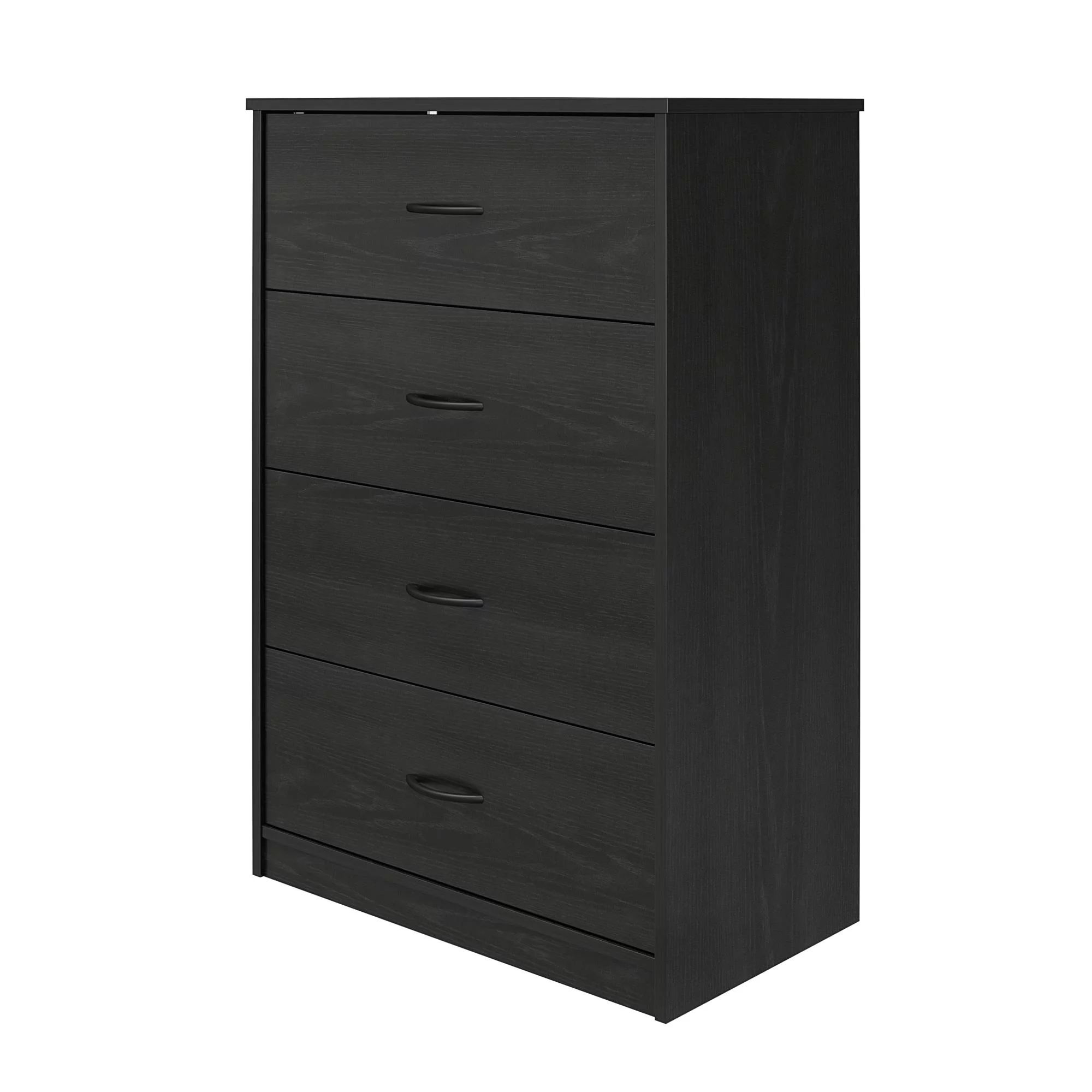 Mainstays Classic 4 Drawer Dresser, Black Oak | Walmart (US)