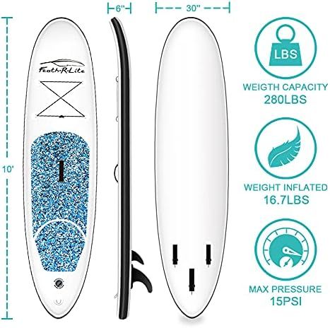 FEATH-R-LITE Inflatable Stand Up Paddle Board 10'x30''x6'' Ultra-Light (16.7lbs) SUP with Paddleb... | Amazon (US)