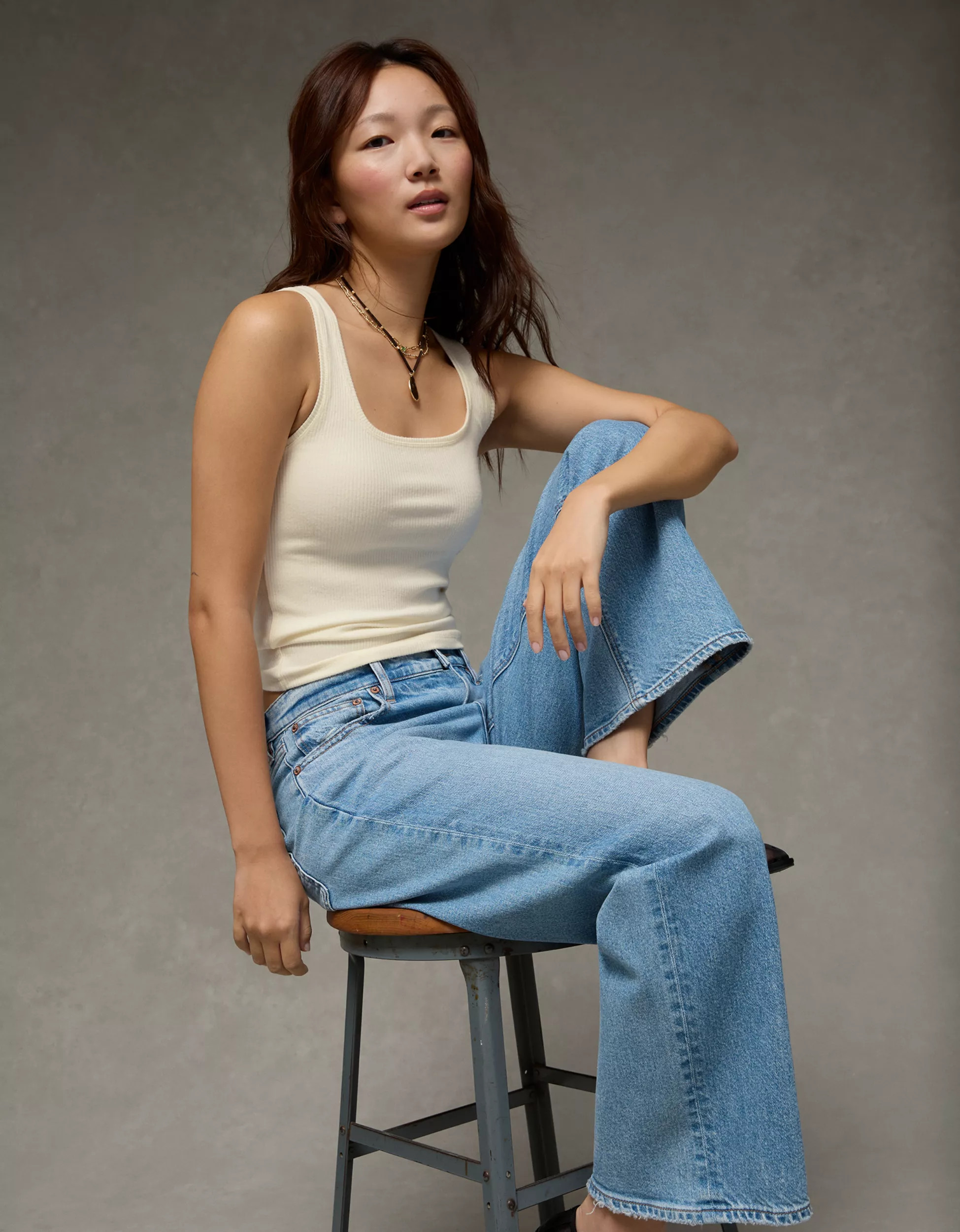 AE Square Neck Plush Tank Top | American Eagle Outfitters (US & CA)