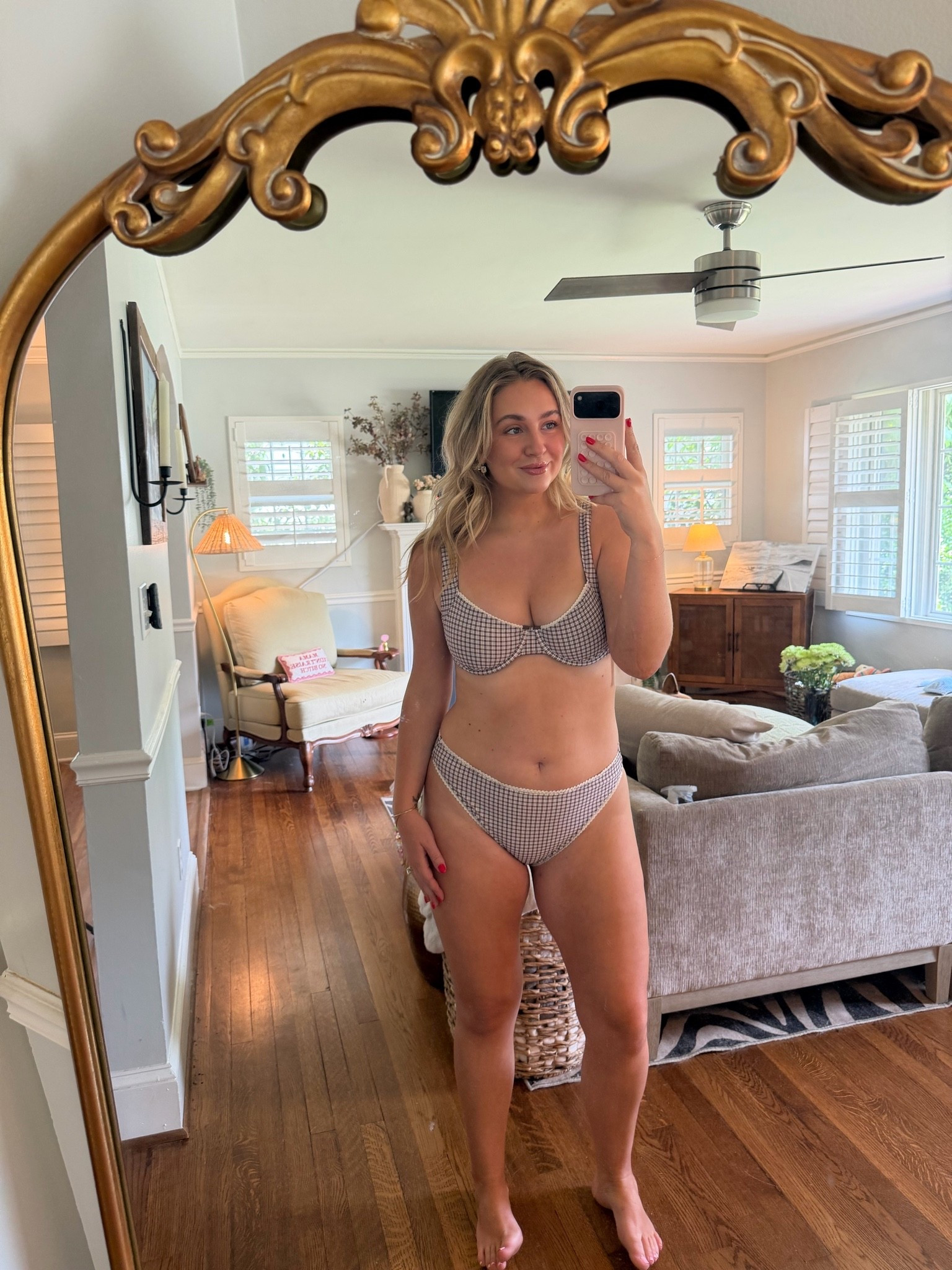Wearing a size large