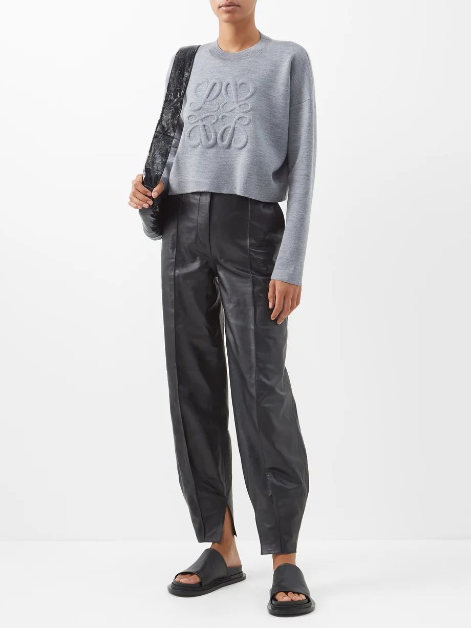 Anagram-padded wool-blend cropped sweater | LOEWE | Matches (US)
